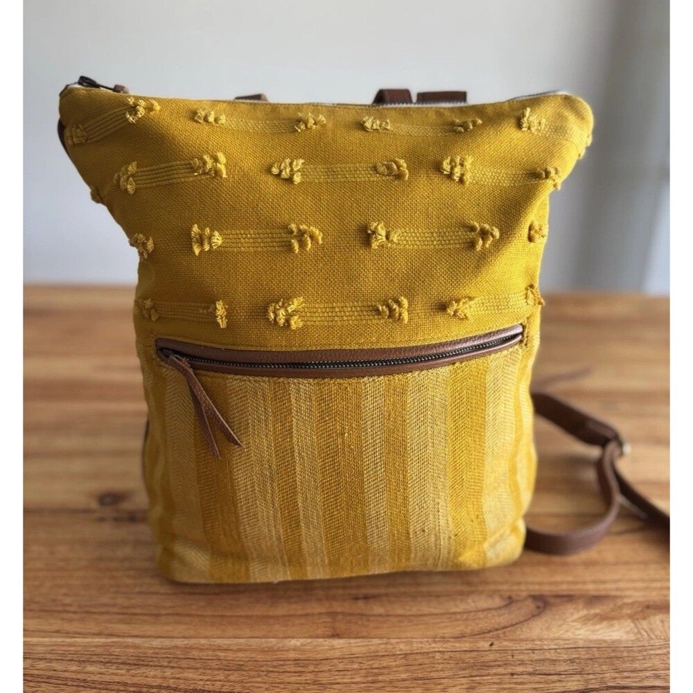 Mercado Global Lorena Handwoven Backpack Butterscotch